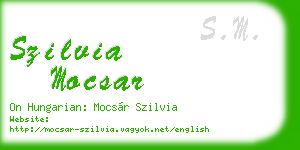 szilvia mocsar business card